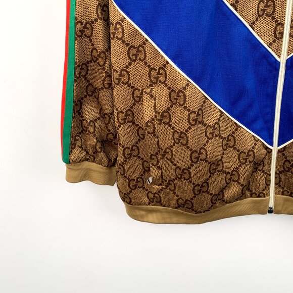 IM0229 Gucci color-blocking striped logo jacquard full print stand collar zipper - Picture 4 of 8